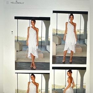 Hello Molly White One Shoulder Dress